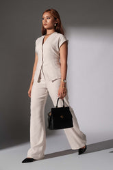 Straight Cut Pant- Cream